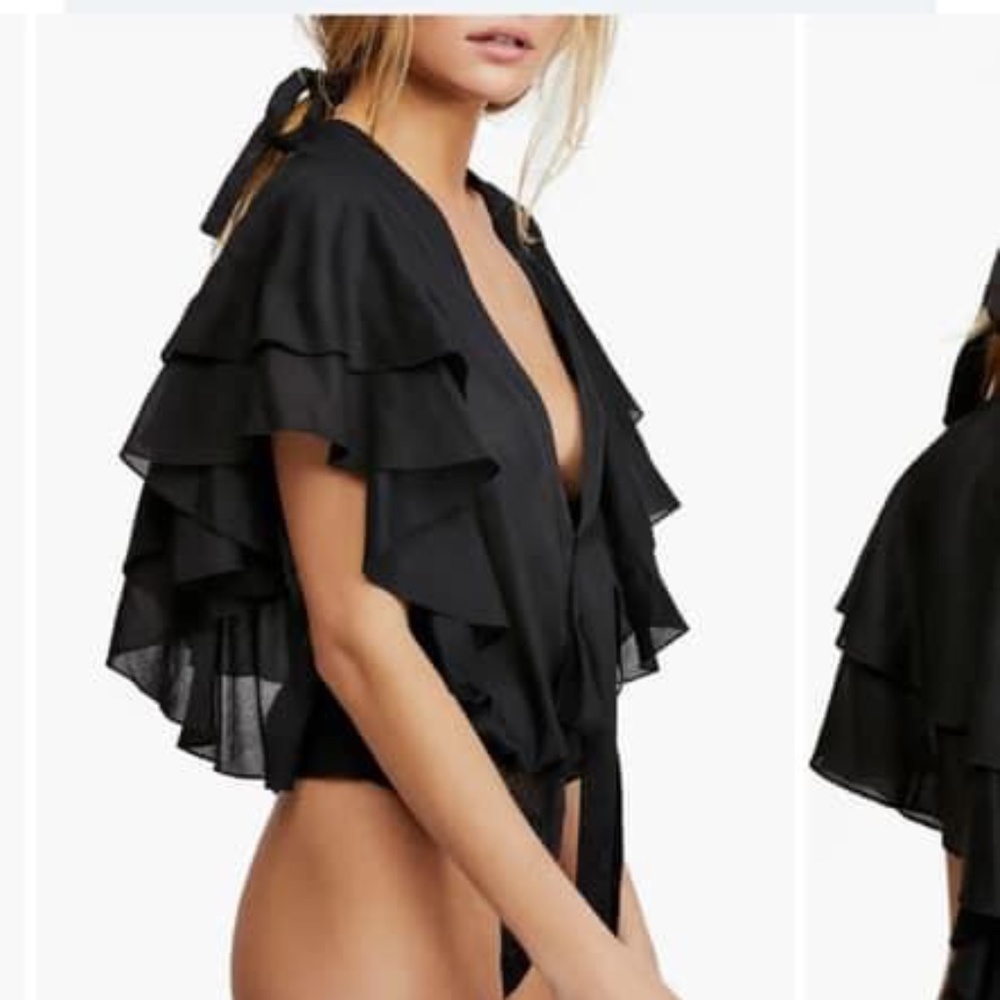 Call me later ruffle plunge bodysuit